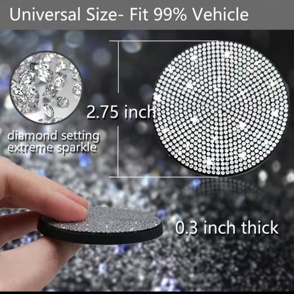 Pink Cup Holder for Vehicle, Glossy Precious Stone Vehicle Inside Embellishments - Picture 7 of 11